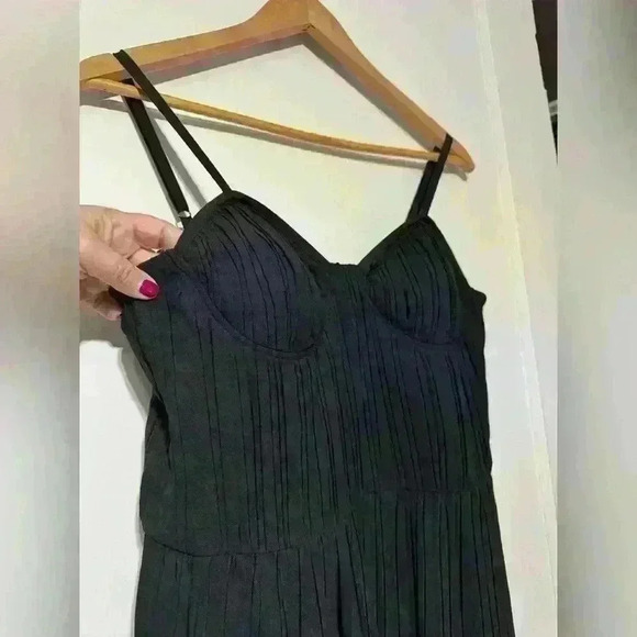 NWT DKNY Linen Vneck Midi Dress - Picture 1 of 8